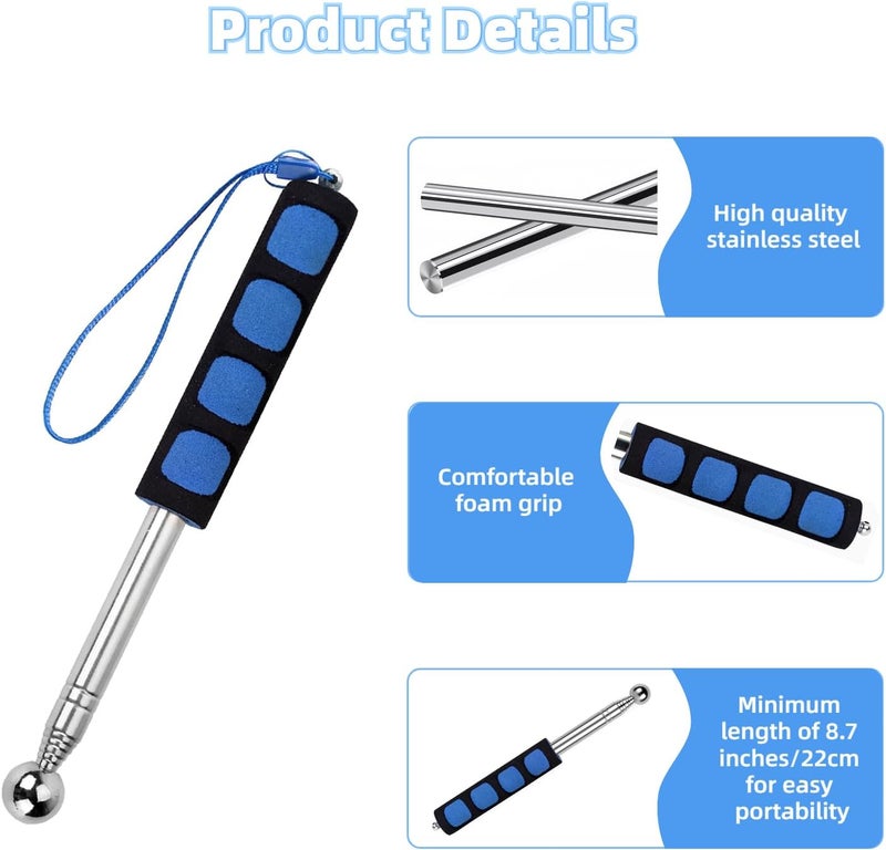 YiiSeeJo 115 CM Blue Hollowing Drum Hammer Sound Detection Folding Stick,Thickened Rod Collapsible Baton for House Decoration Inspection - Image 3